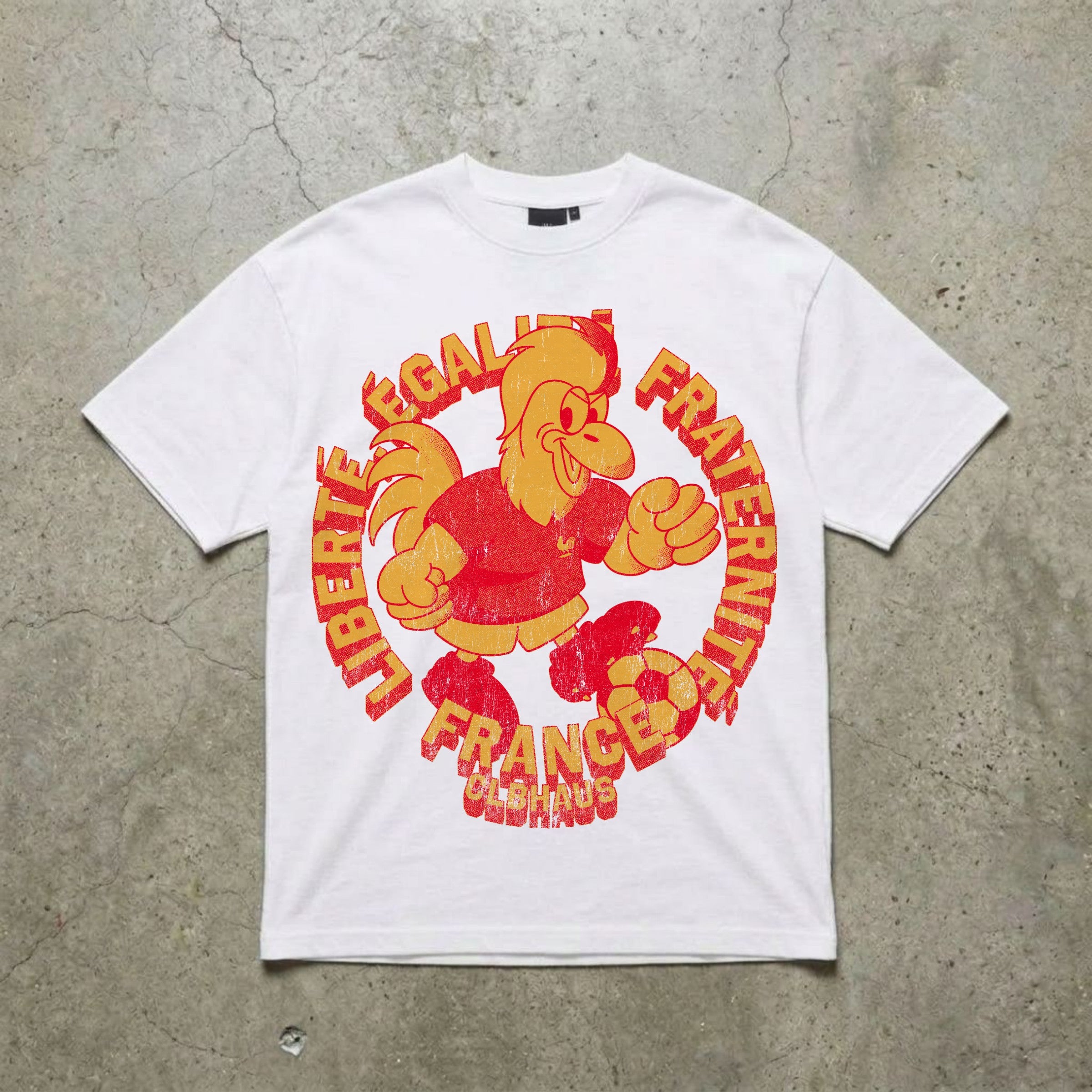 France World Cup Soccer Vintage Washed White Tee