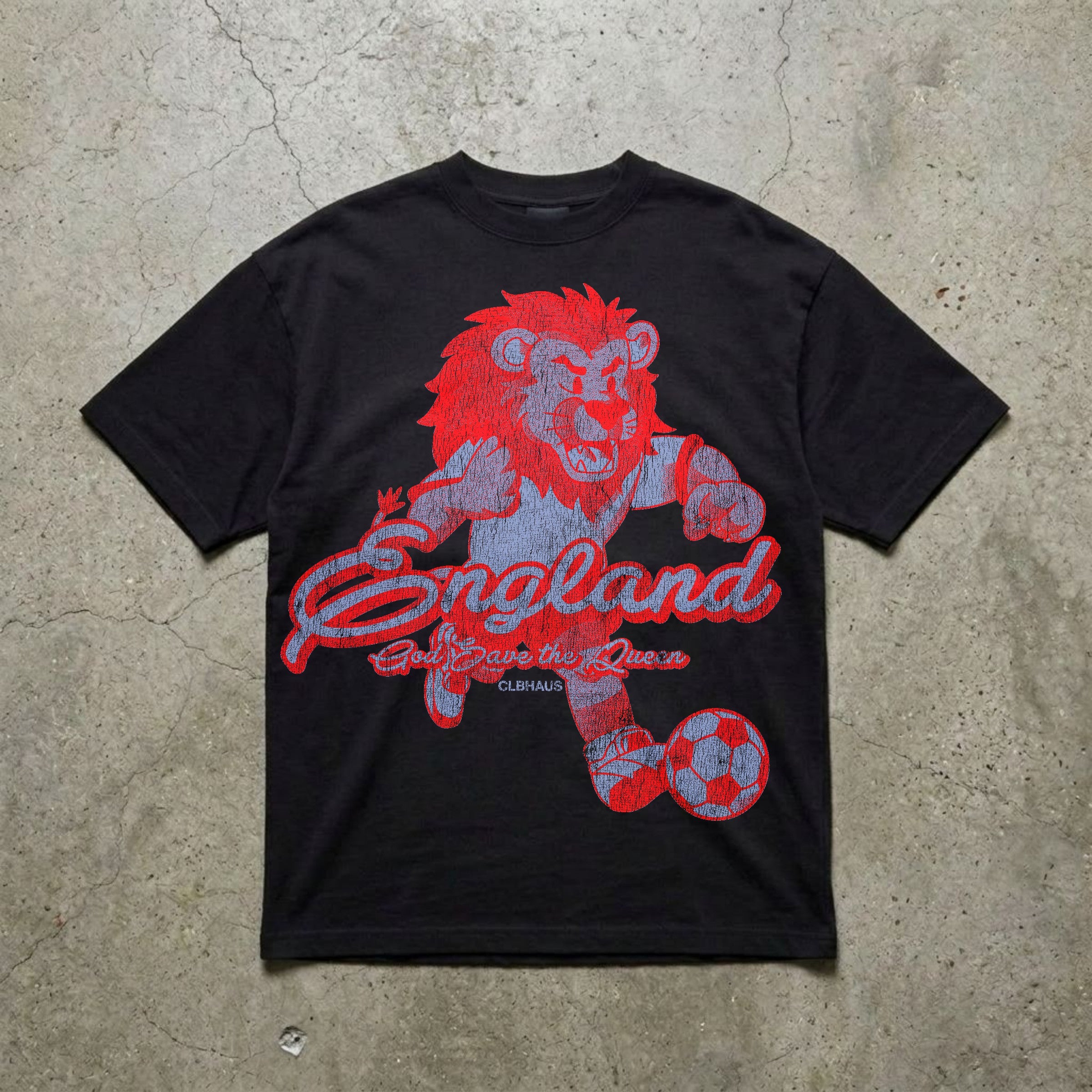 England World Cup Soccer Vintage Washed Black Tee