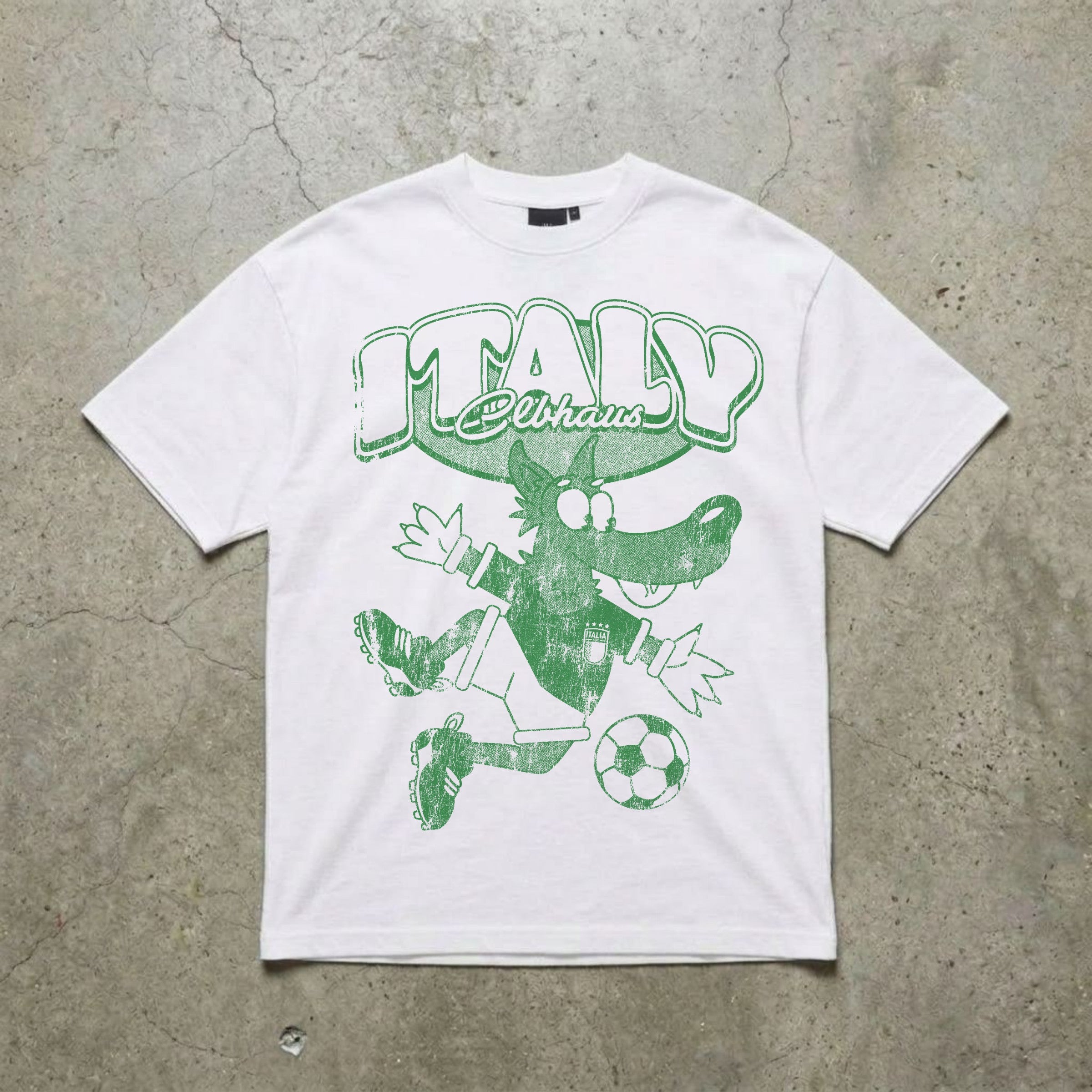 Italy World Cup Soccer Vintage Wash White Tee