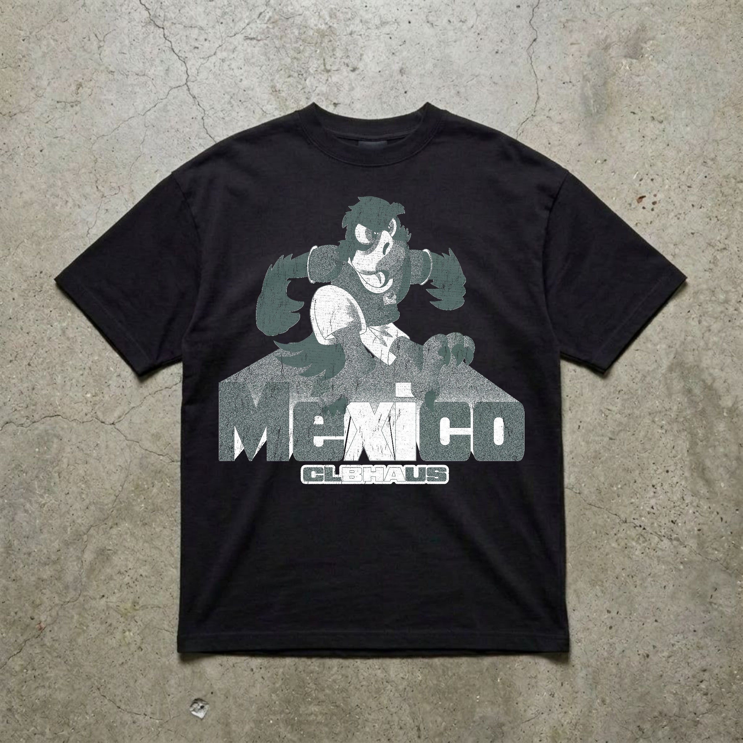 Mexican World Cup Vintage Washed Black Tee