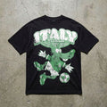 Italy World Cup Soccer Vintage Wash Black Tee